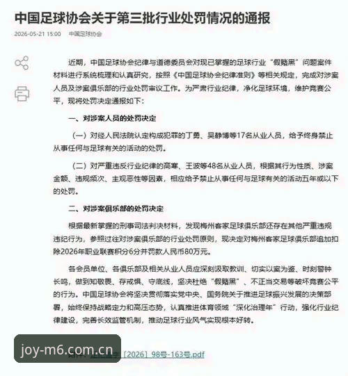 中国足协第三批禁足名单全面解析：M6体育平台深度观察行业整顿风暴